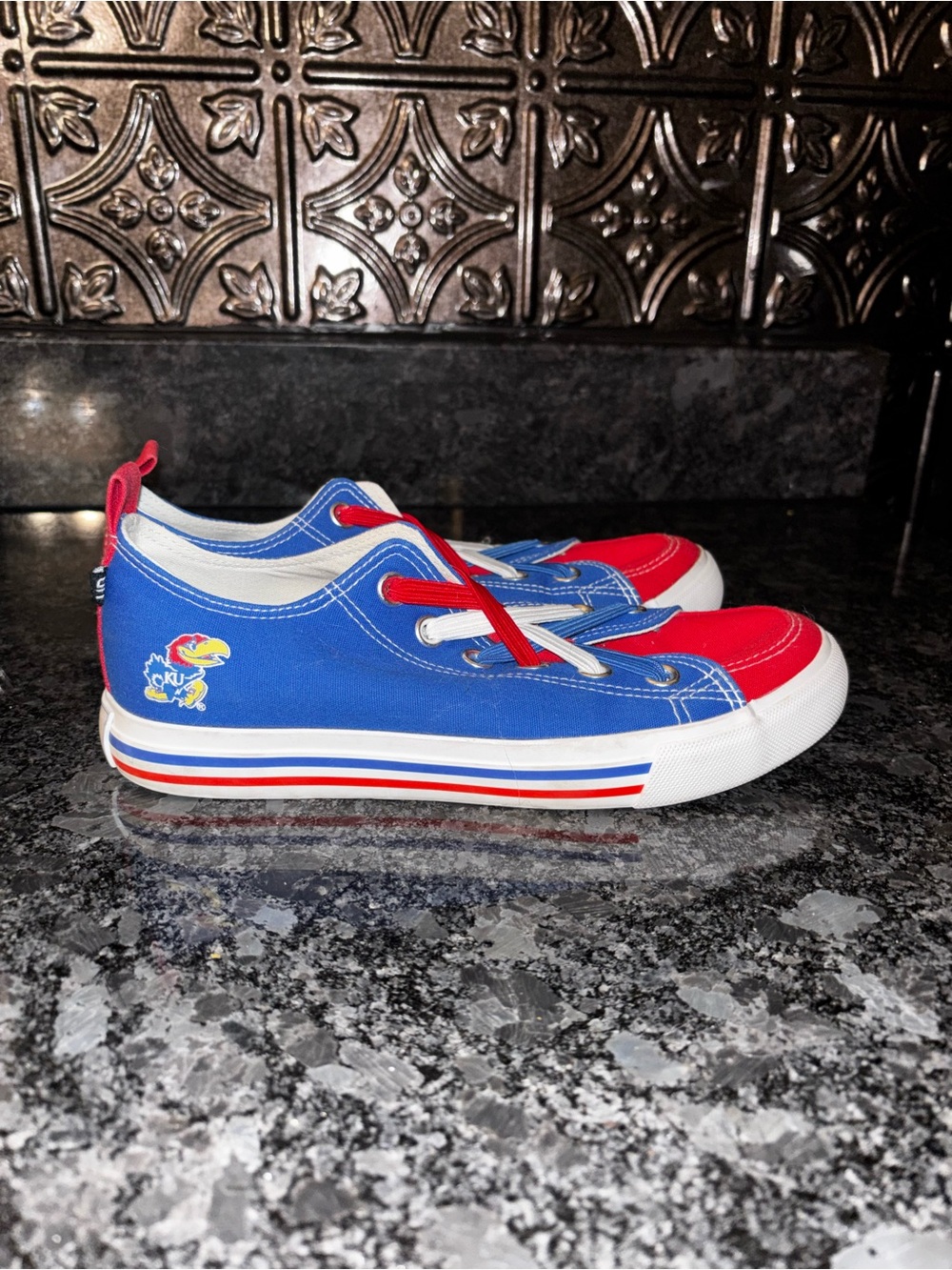 University of Kansas Kids' Red & Blue Canvas Sneakers